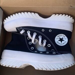 Converse Black and White Platform Sneakers